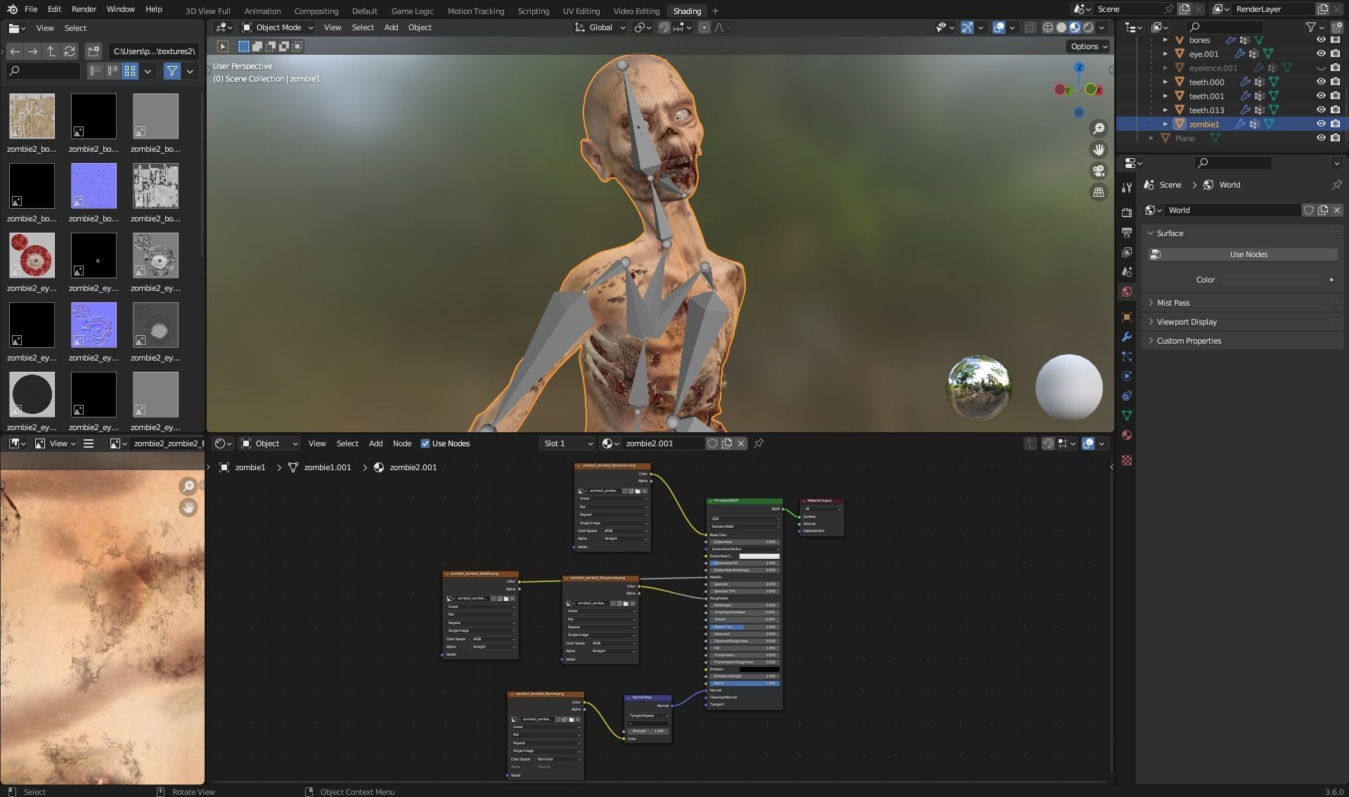 Zombies Low-poly 3D model_20
