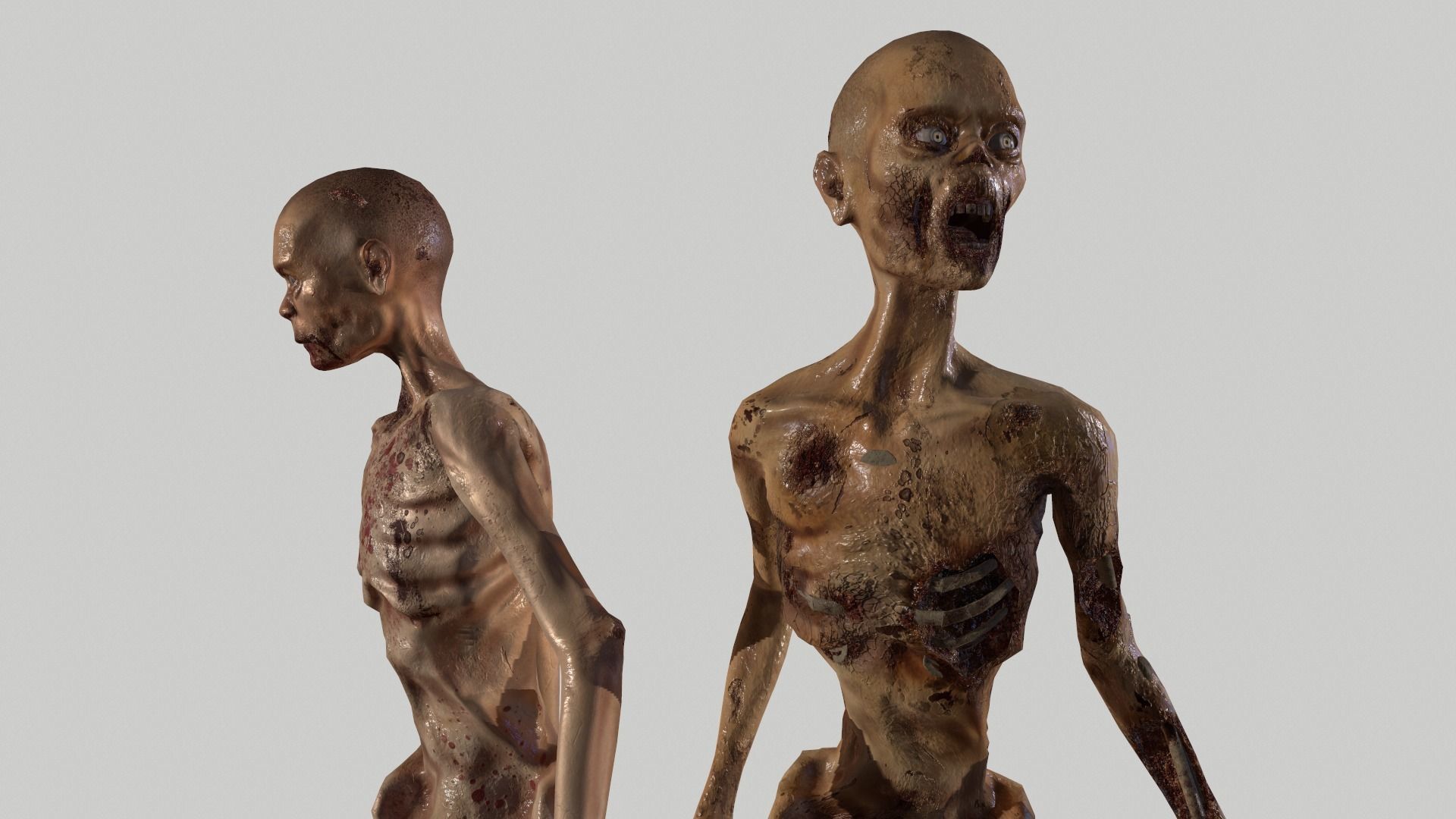 Zombies Low-poly 3D model_9