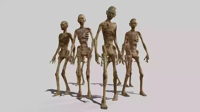 Zombies Low-poly 3D model