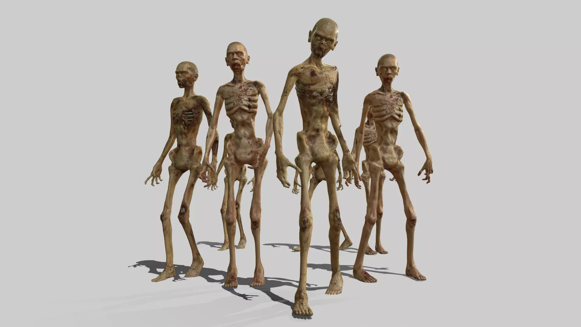 Zombies Low-poly 3D model_0