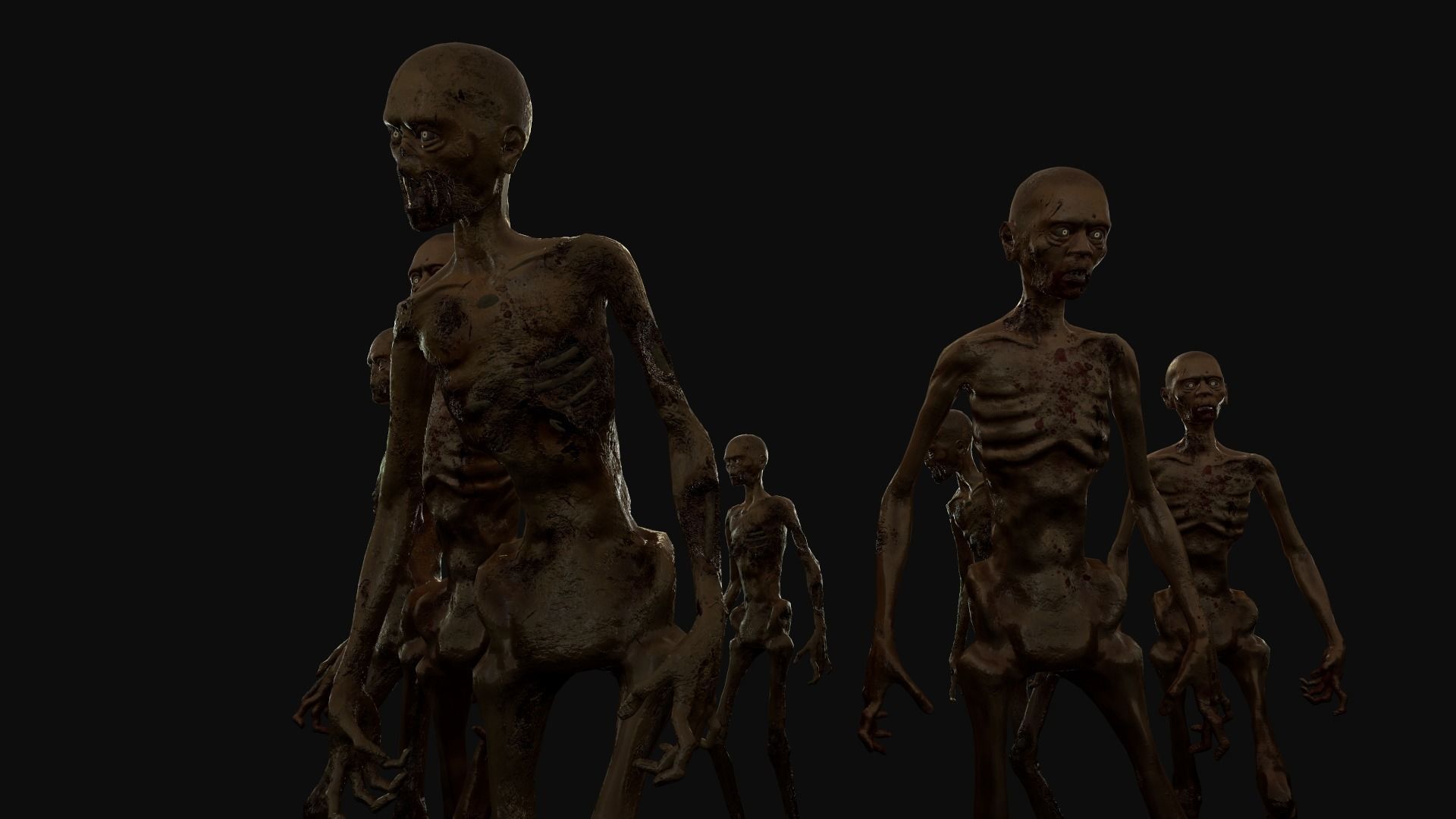 Zombies Low-poly 3D model_11