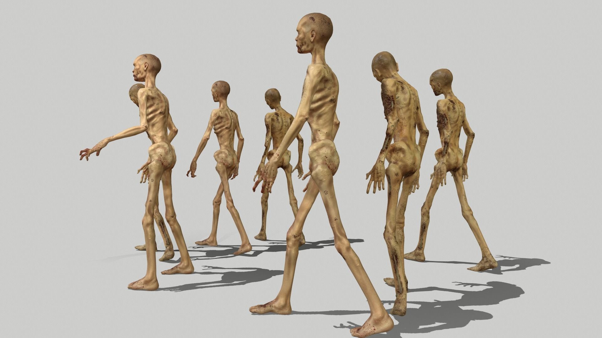 Zombies Low-poly 3D model_17