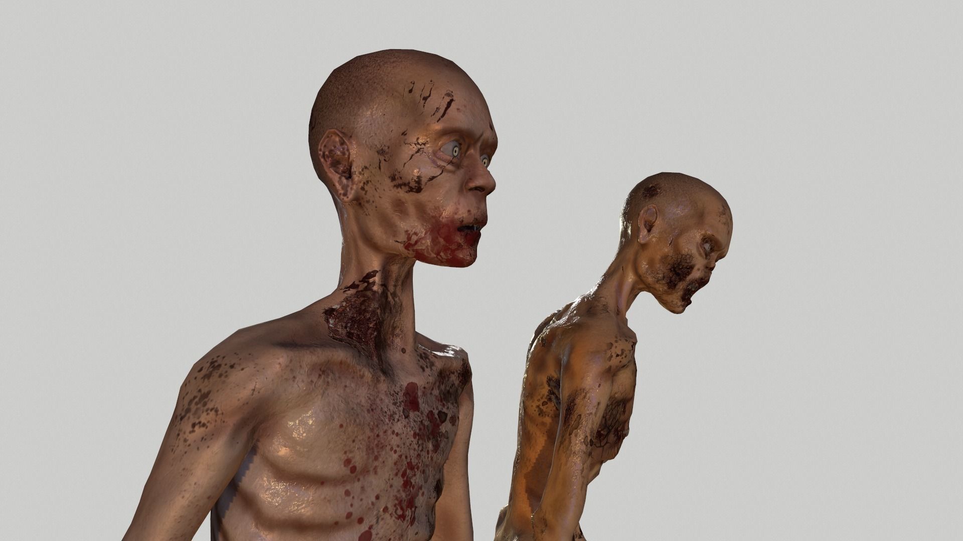 Zombies Low-poly 3D model_6