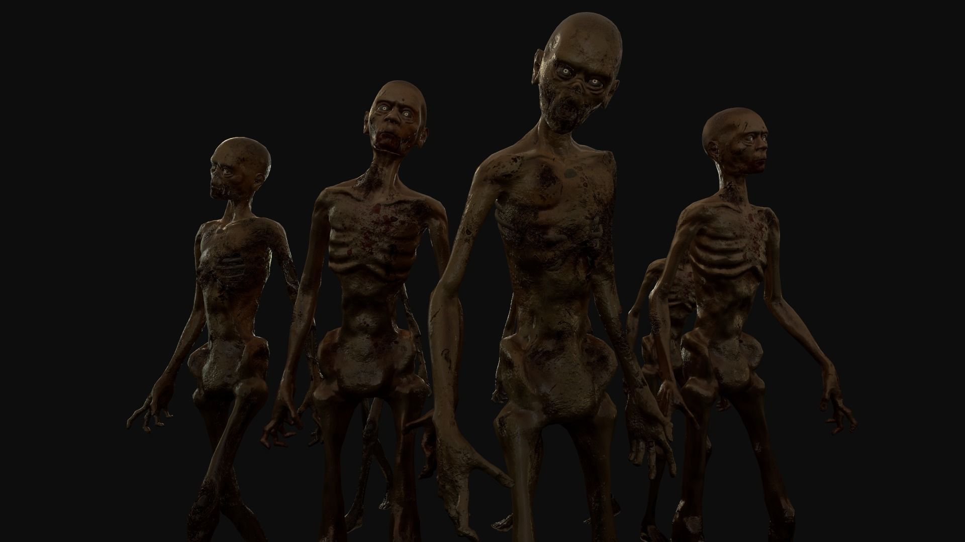 Zombies Low-poly 3D model_10