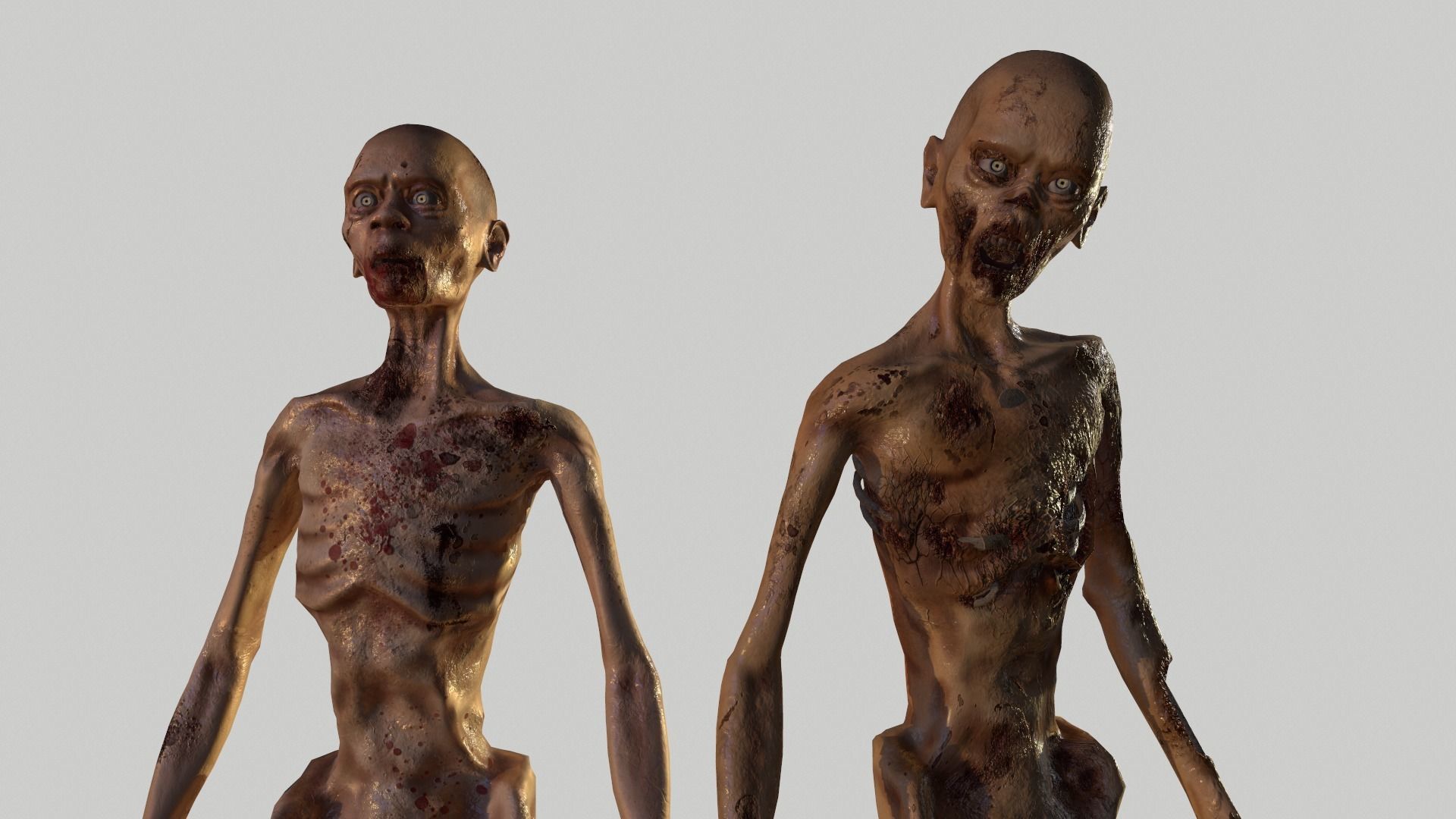 Zombies Low-poly 3D model_5