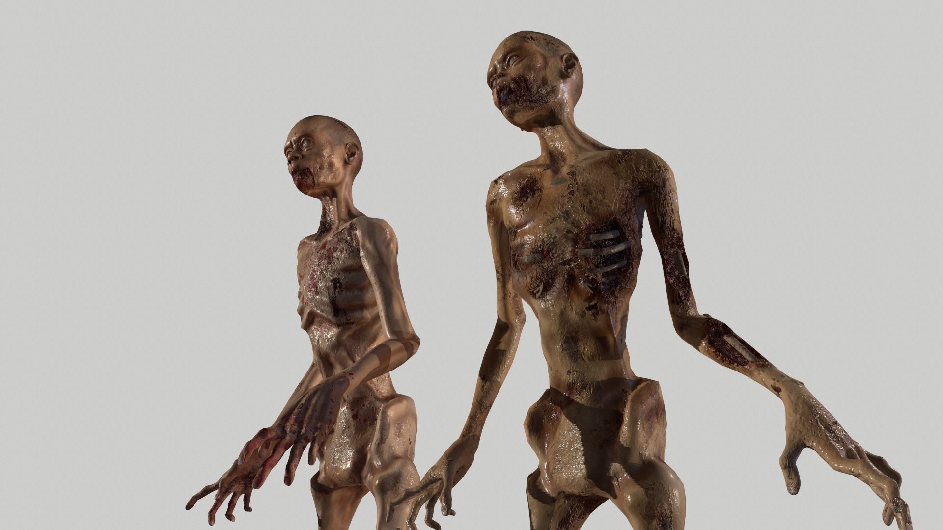 Zombies Low-poly 3D model_2