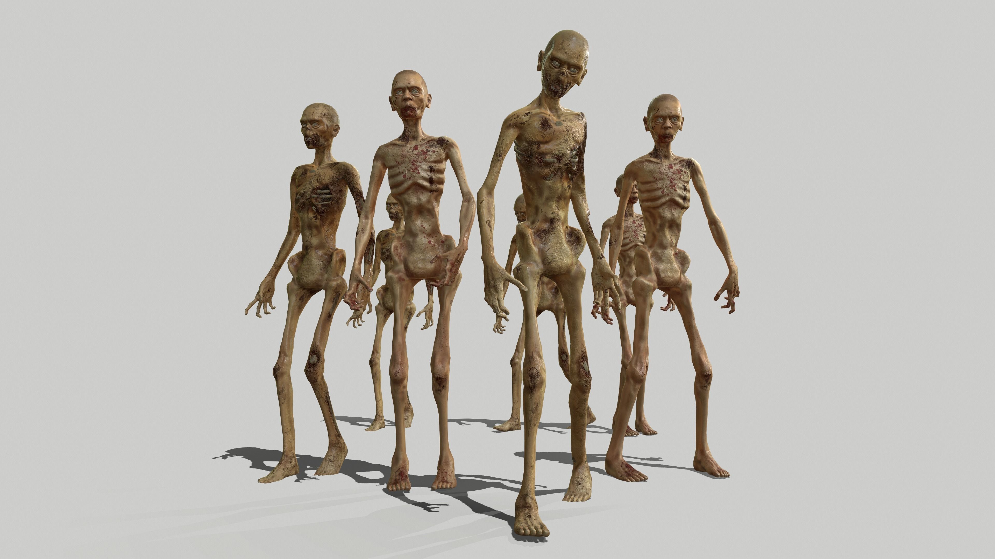 Zombies Low-poly 3D model_16
