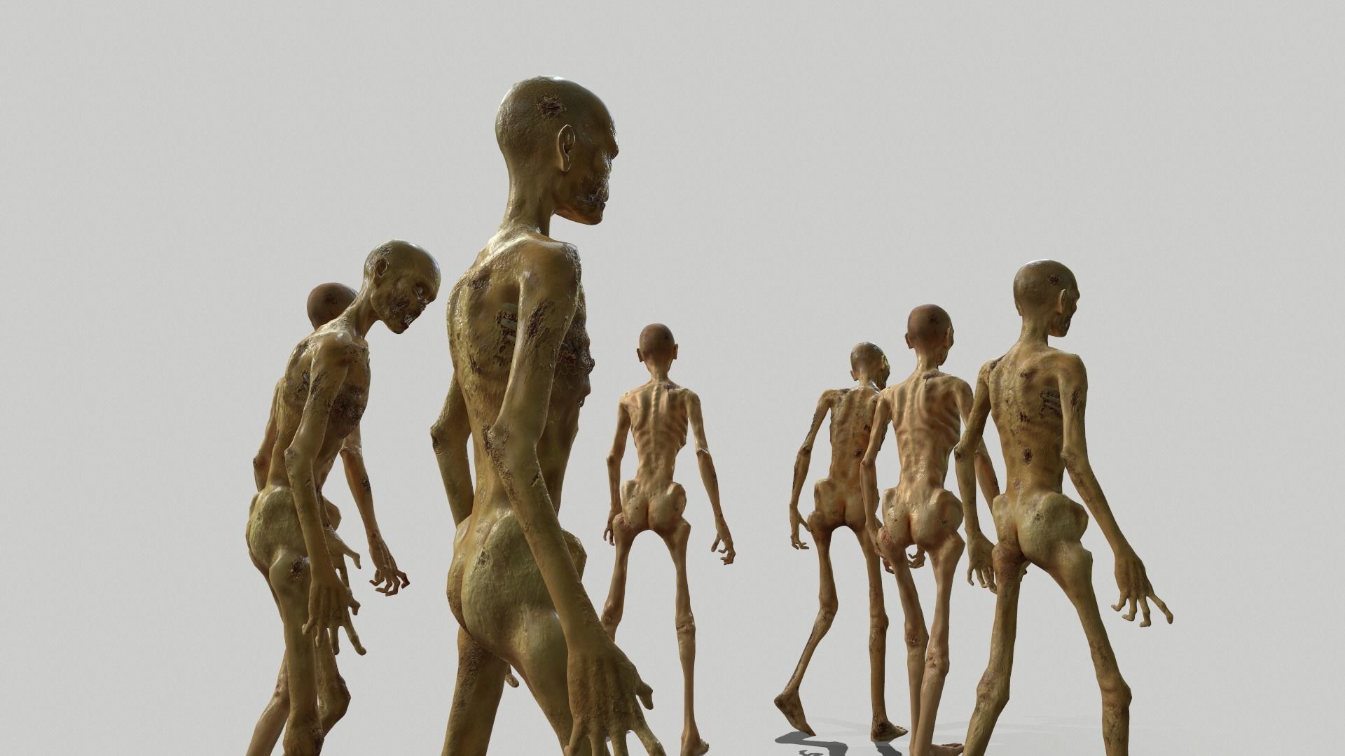 Zombies Low-poly 3D model_14