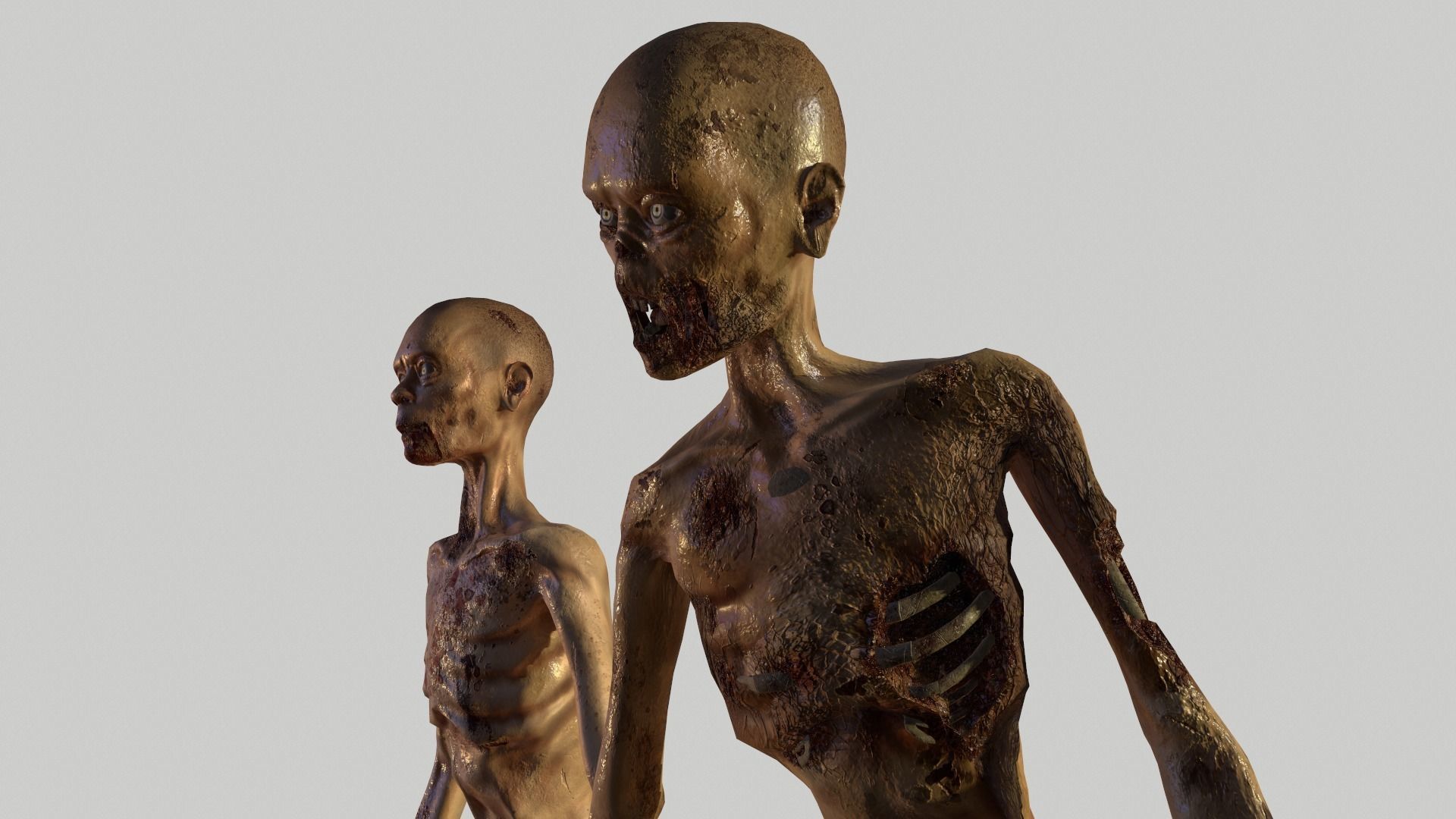 Zombies Low-poly 3D model_7