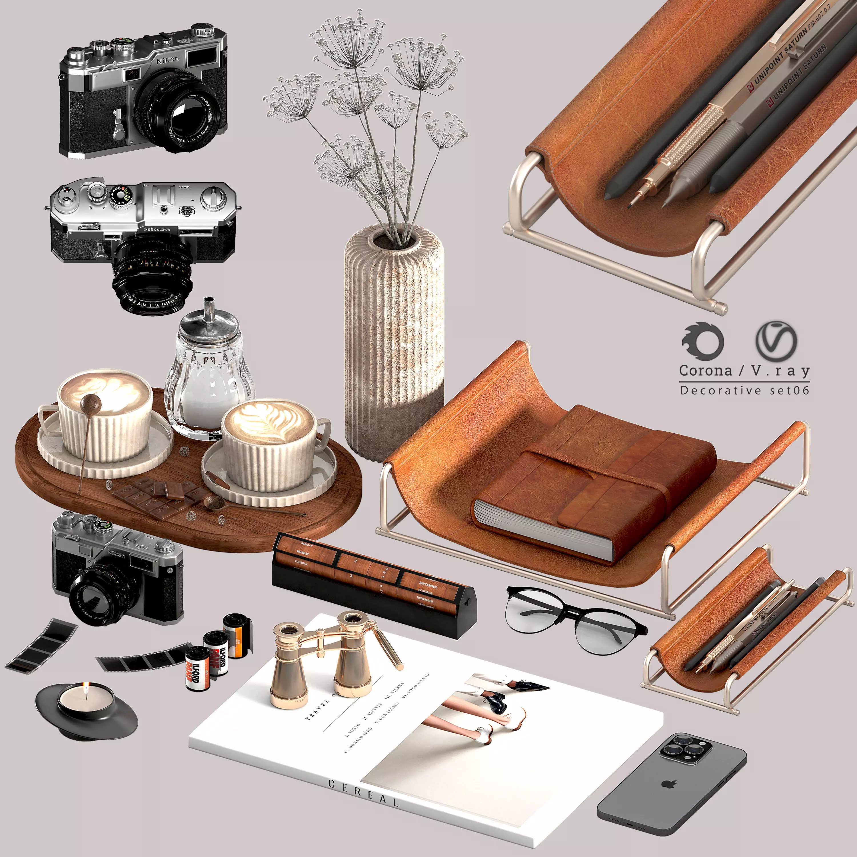 Decorative set 07 3D model_0