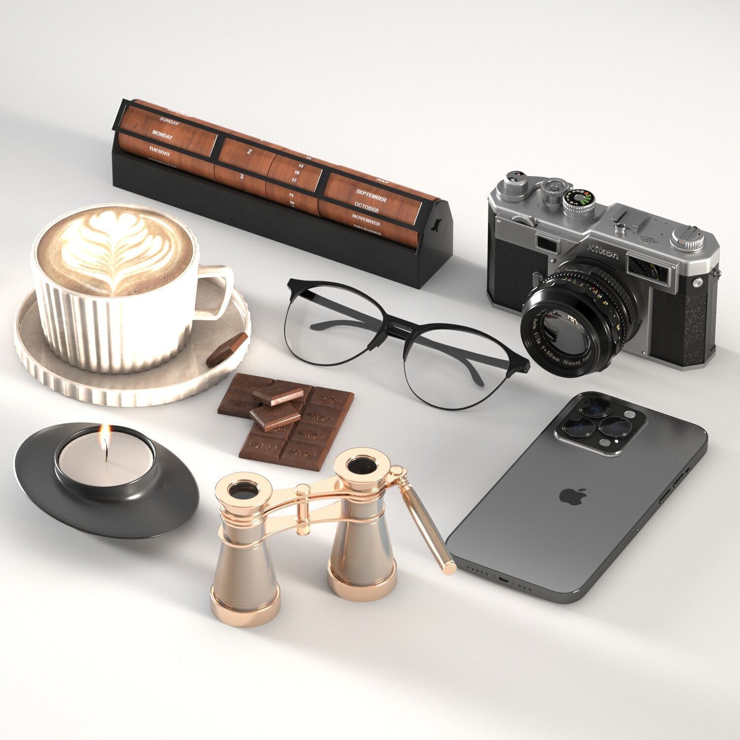 Decorative set 07 3D model_1