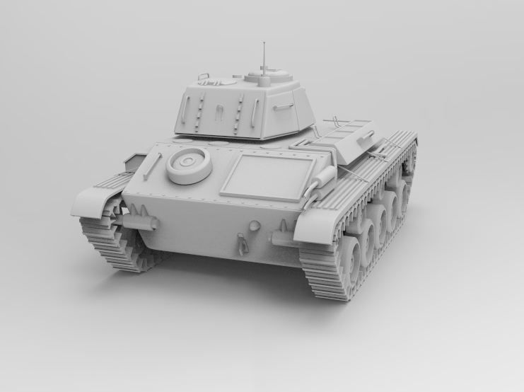 Ww2 old T80 Soviet Union 1943 Light Tank military tank 3D model_3