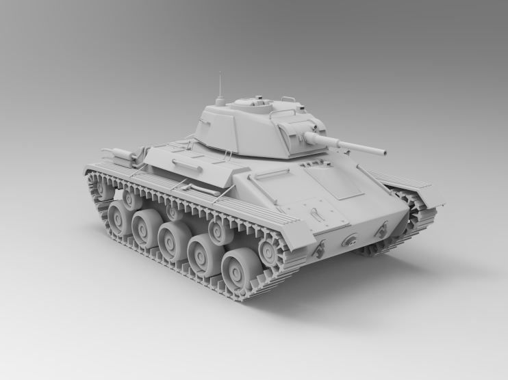 Ww2 old T80 Soviet Union 1943 Light Tank military tank 3D model_2