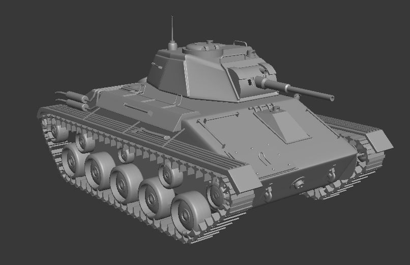 Ww2 old T80 Soviet Union 1943 Light Tank military tank 3D model_7