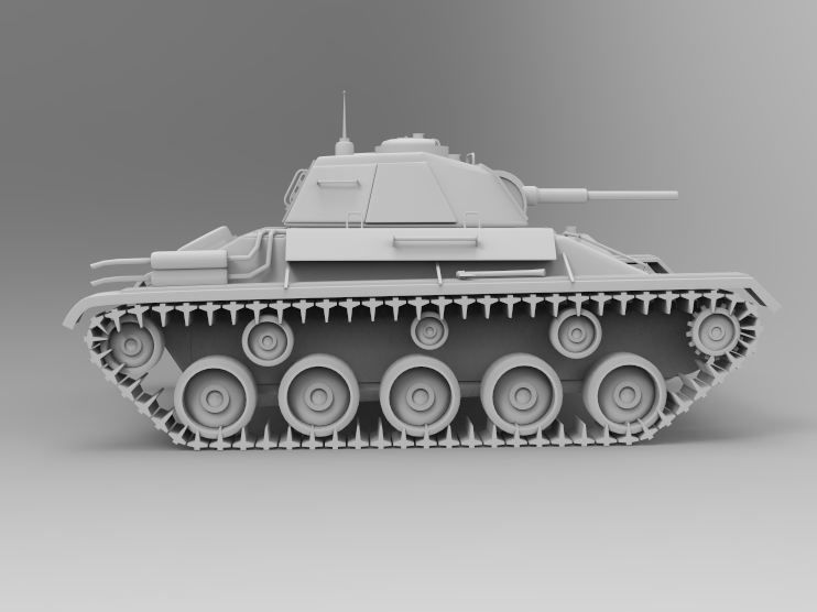 Ww2 old T80 Soviet Union 1943 Light Tank military tank 3D model_4
