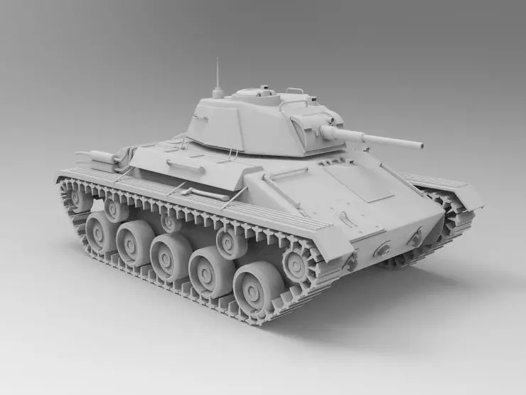 Ww2 old T80 Soviet Union 1943 Light Tank military tank 3D model_0