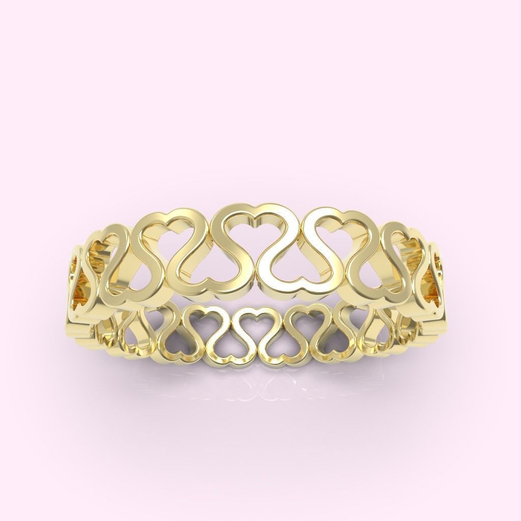 Heart Eternity Band Ring packag  most sizes 3D print model_10