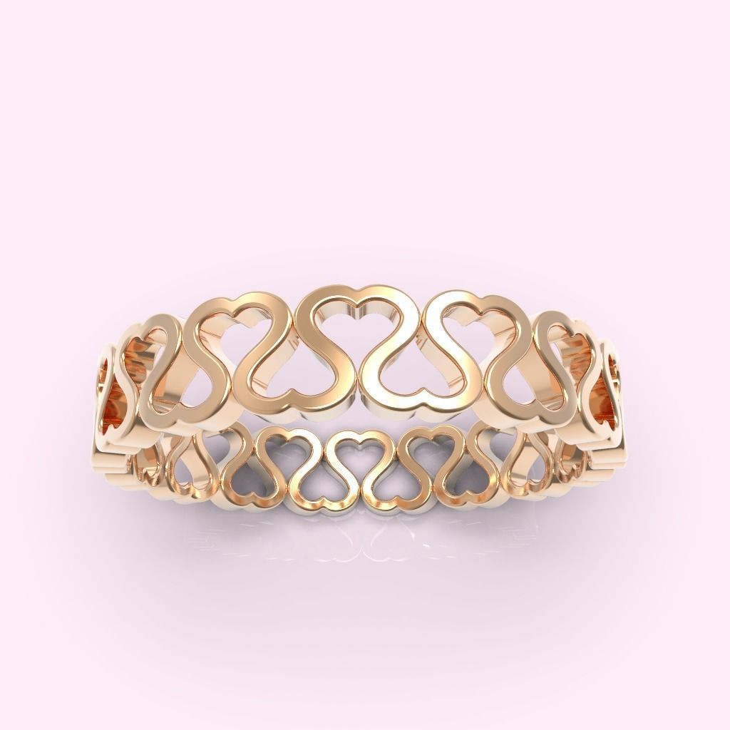 Heart Eternity Band Ring packag  most sizes 3D print model_8