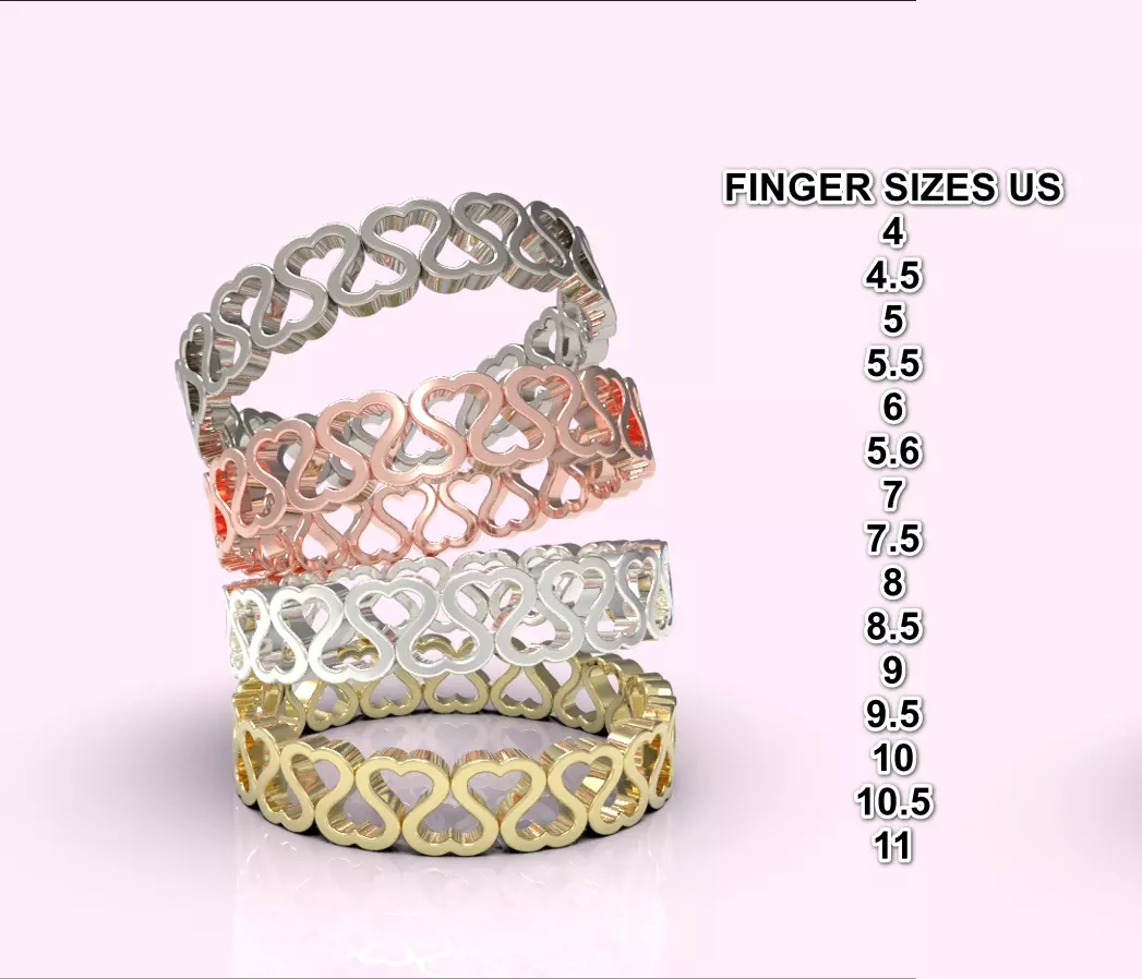 Heart Eternity Band Ring packag  most sizes 3D print model_0