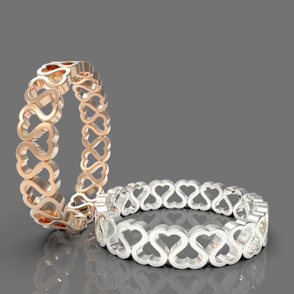 Heart Eternity Band Ring packag  most sizes 3D print model_7