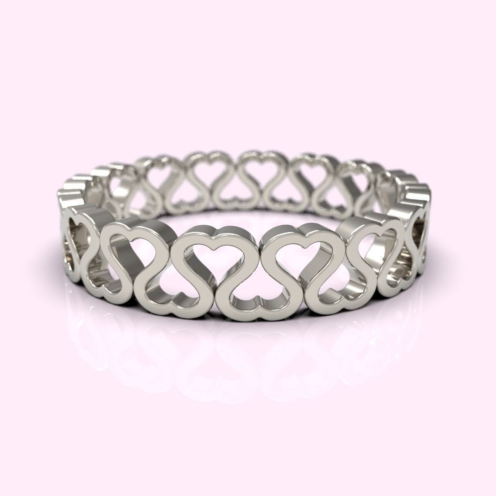 Heart Eternity Band Ring packag  most sizes 3D print model_4