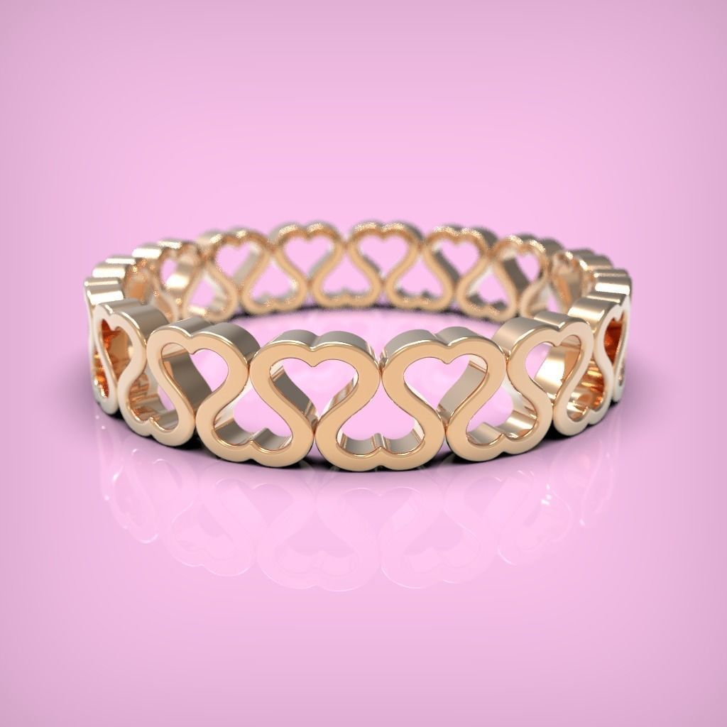 Heart Eternity Band Ring packag  most sizes 3D print model_2