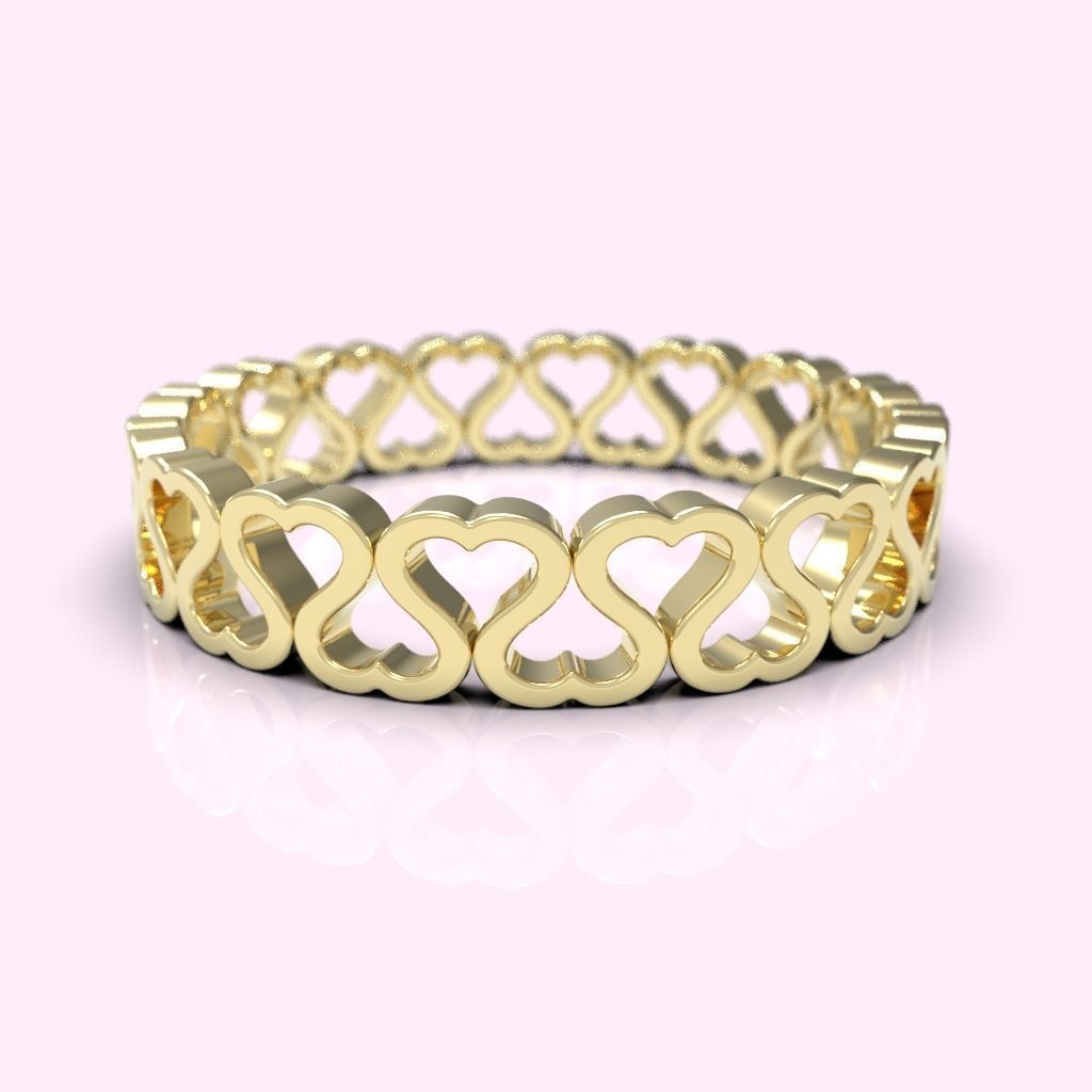 Heart Eternity Band Ring packag  most sizes 3D print model_3