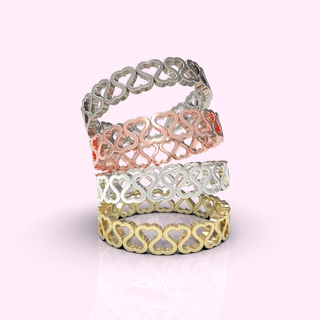 Heart Eternity Band Ring packag  most sizes 3D print model_17