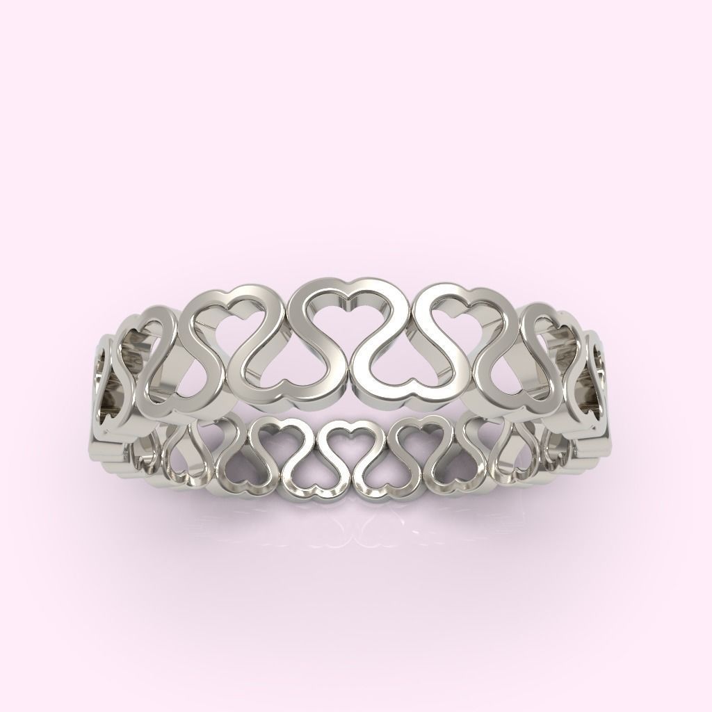Heart Eternity Band Ring packag  most sizes 3D print model_9
