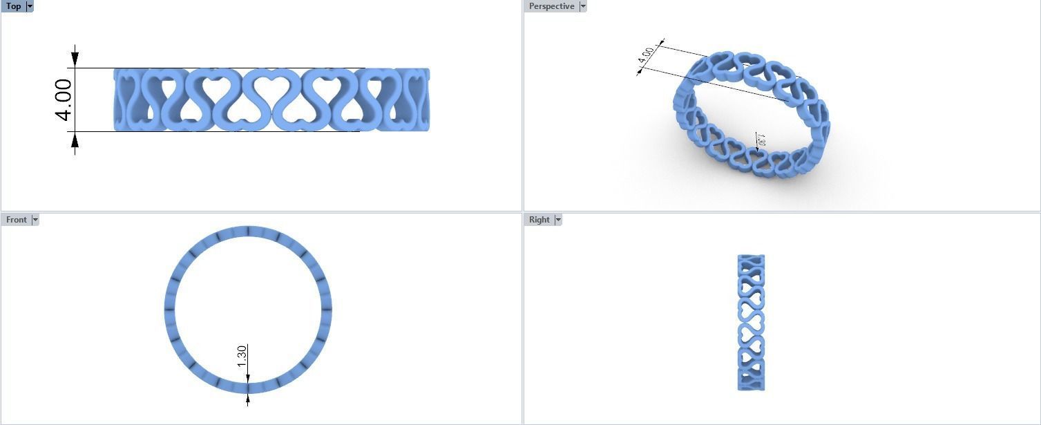 Heart Eternity Band Ring packag  most sizes 3D print model_13