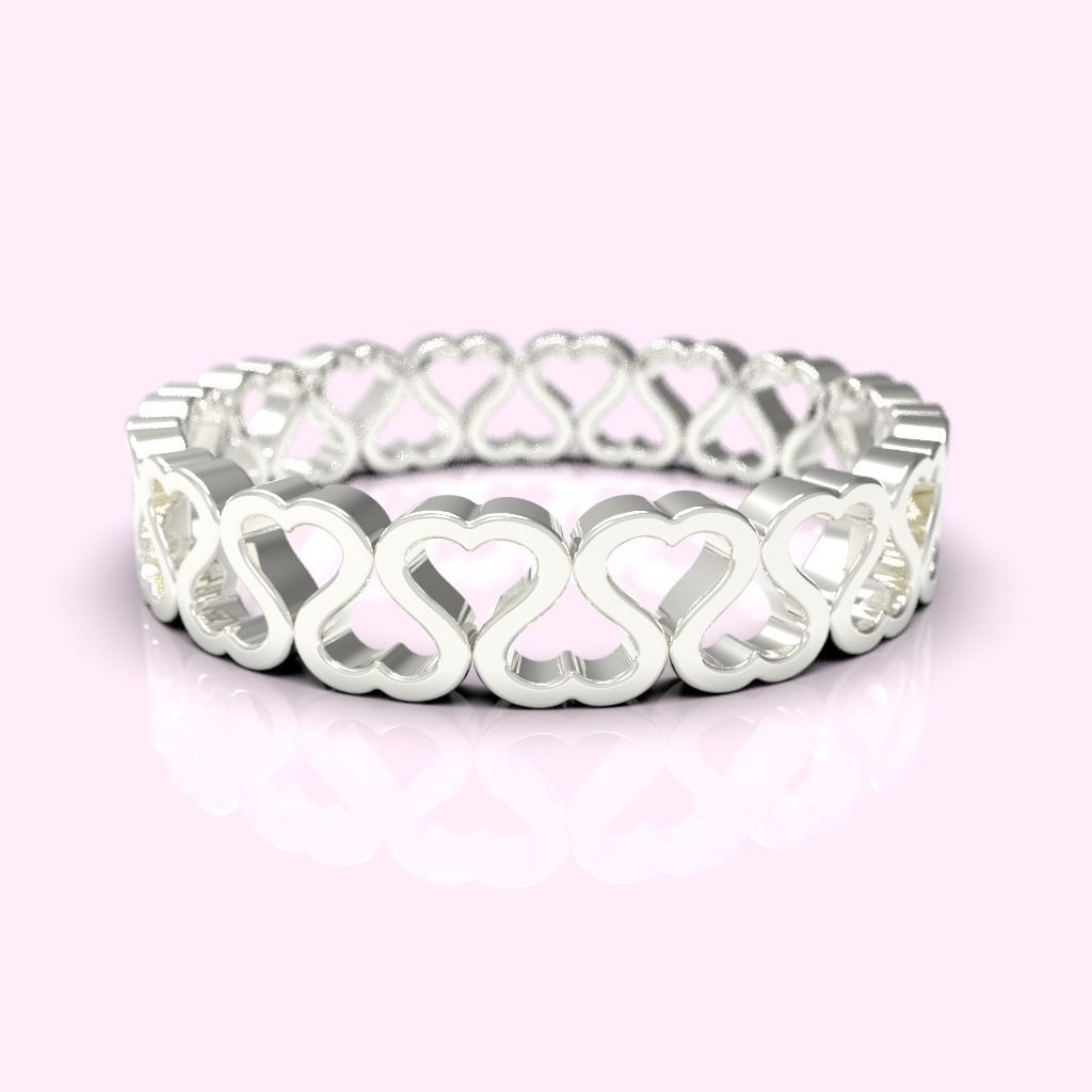 Heart Eternity Band Ring packag  most sizes 3D print model_5
