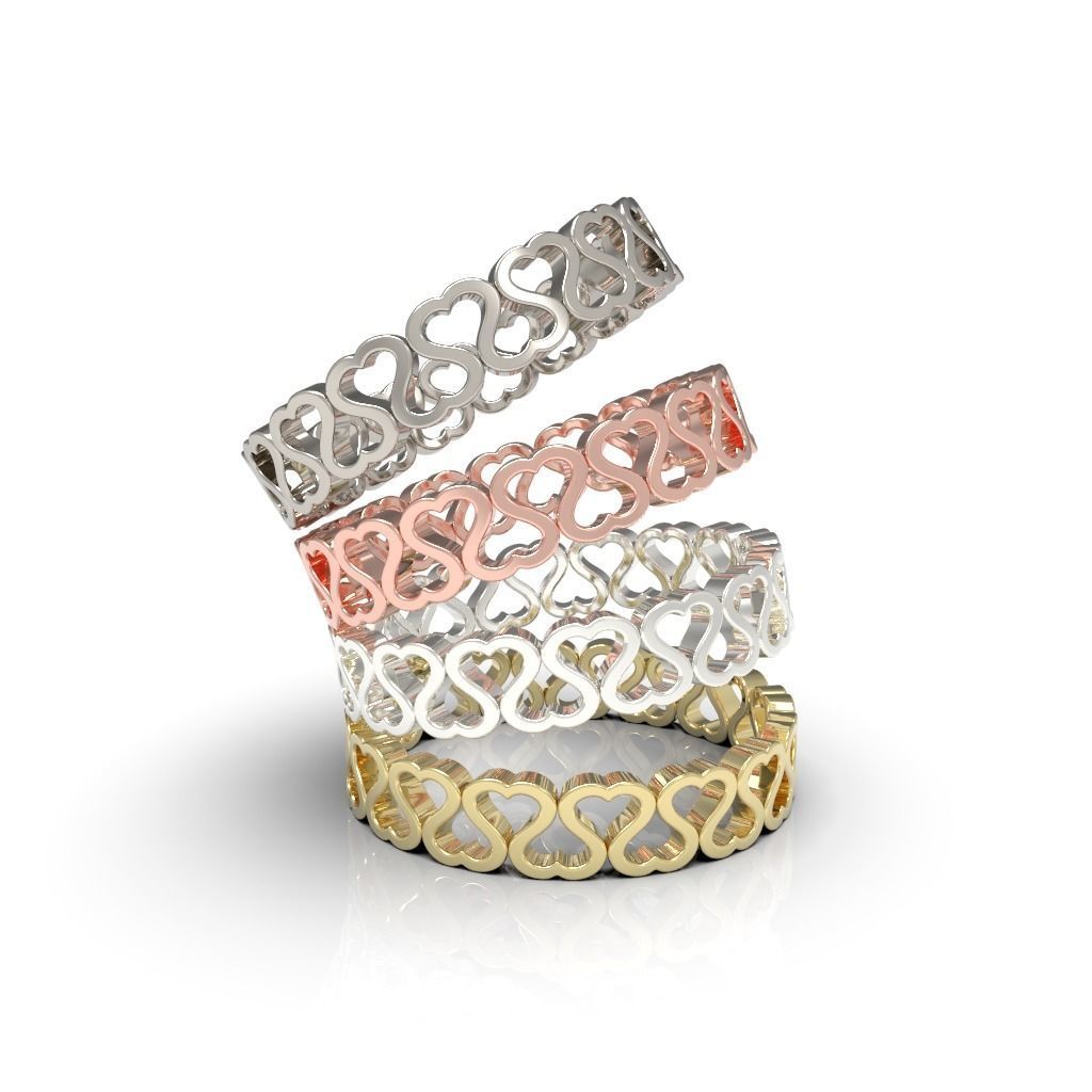 Heart Eternity Band Ring packag  most sizes 3D print model_1