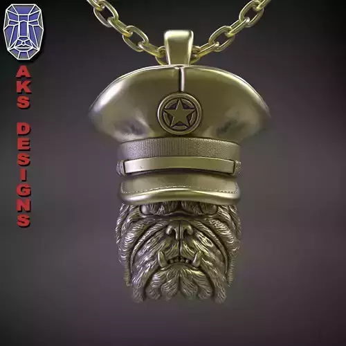 Animal Pendant jewelry Army captain bulldog v151