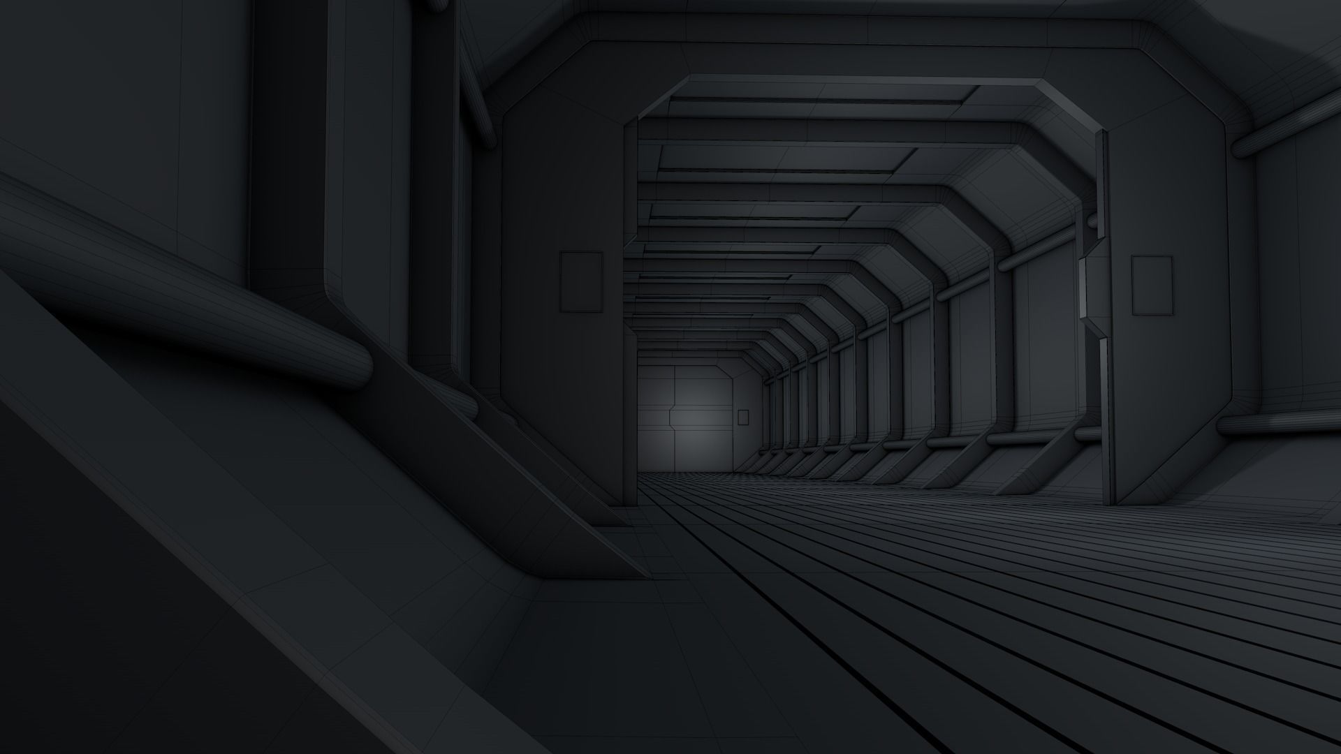 Sci Fi Tunnel 3D model_15