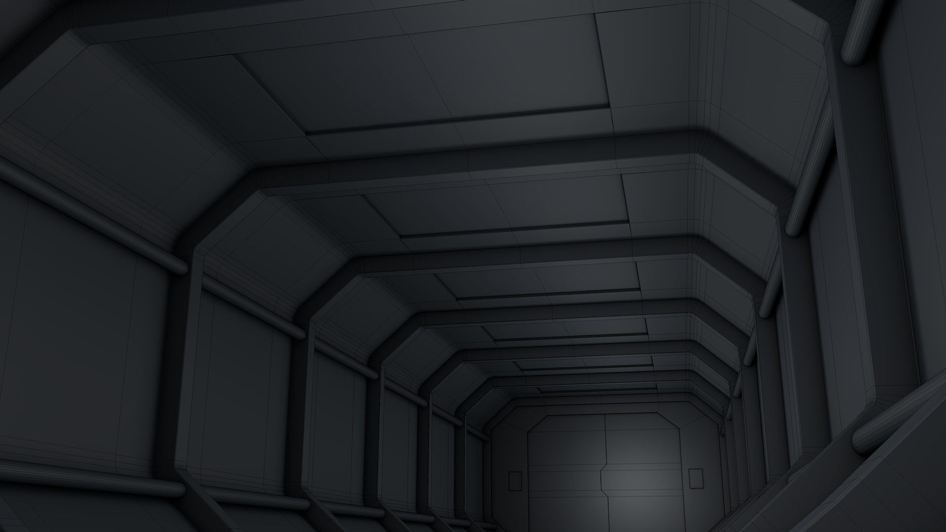 Sci Fi Tunnel 3D model_9