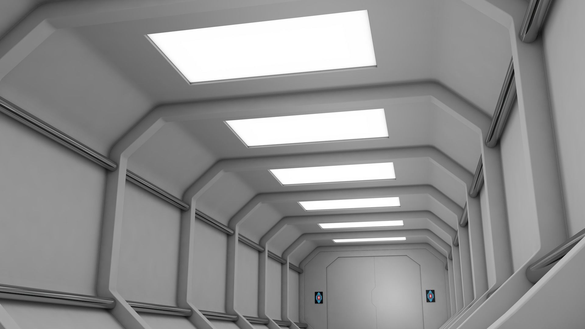 Sci Fi Tunnel 3D model_1