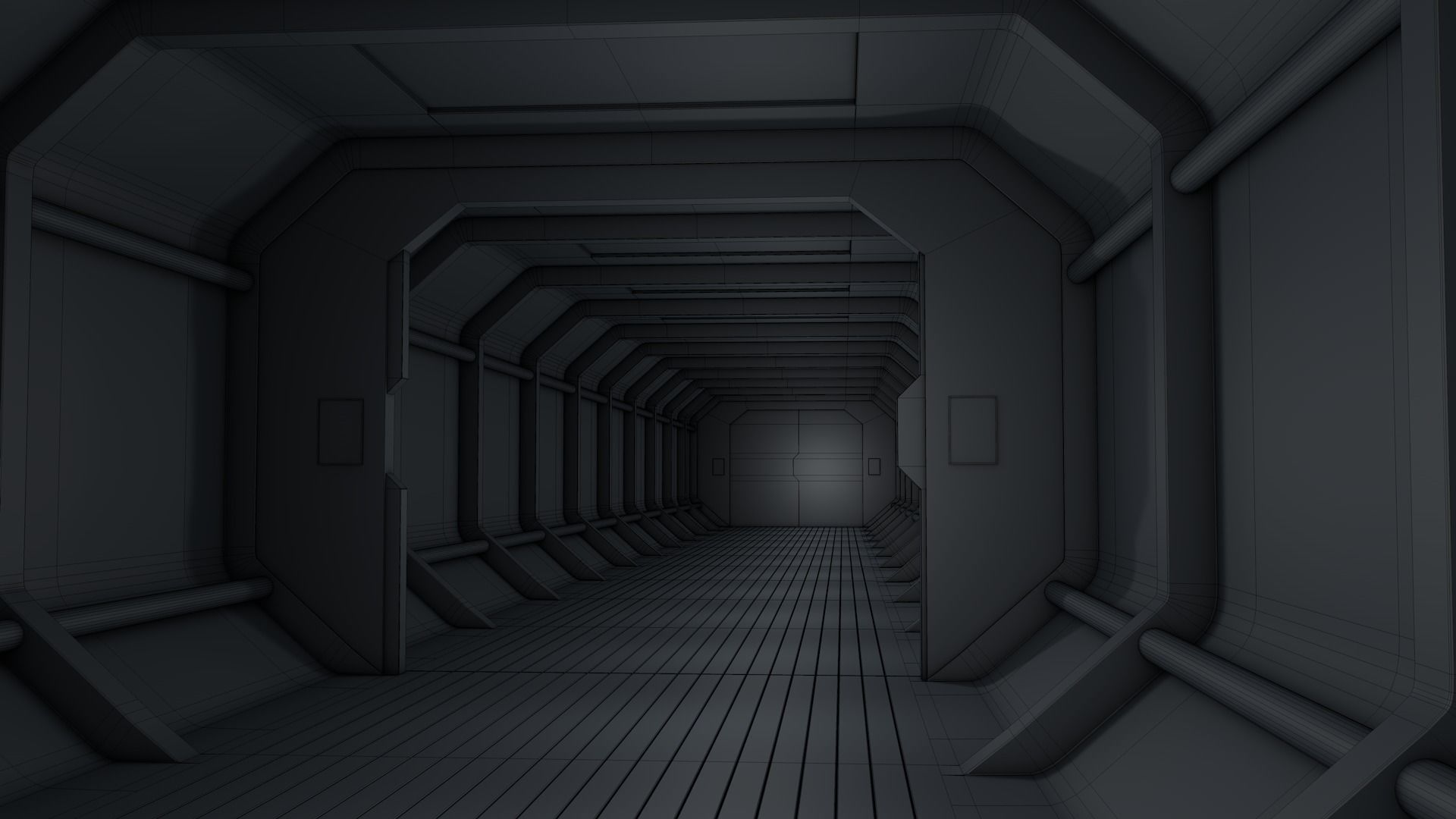 Sci Fi Tunnel 3D model_14