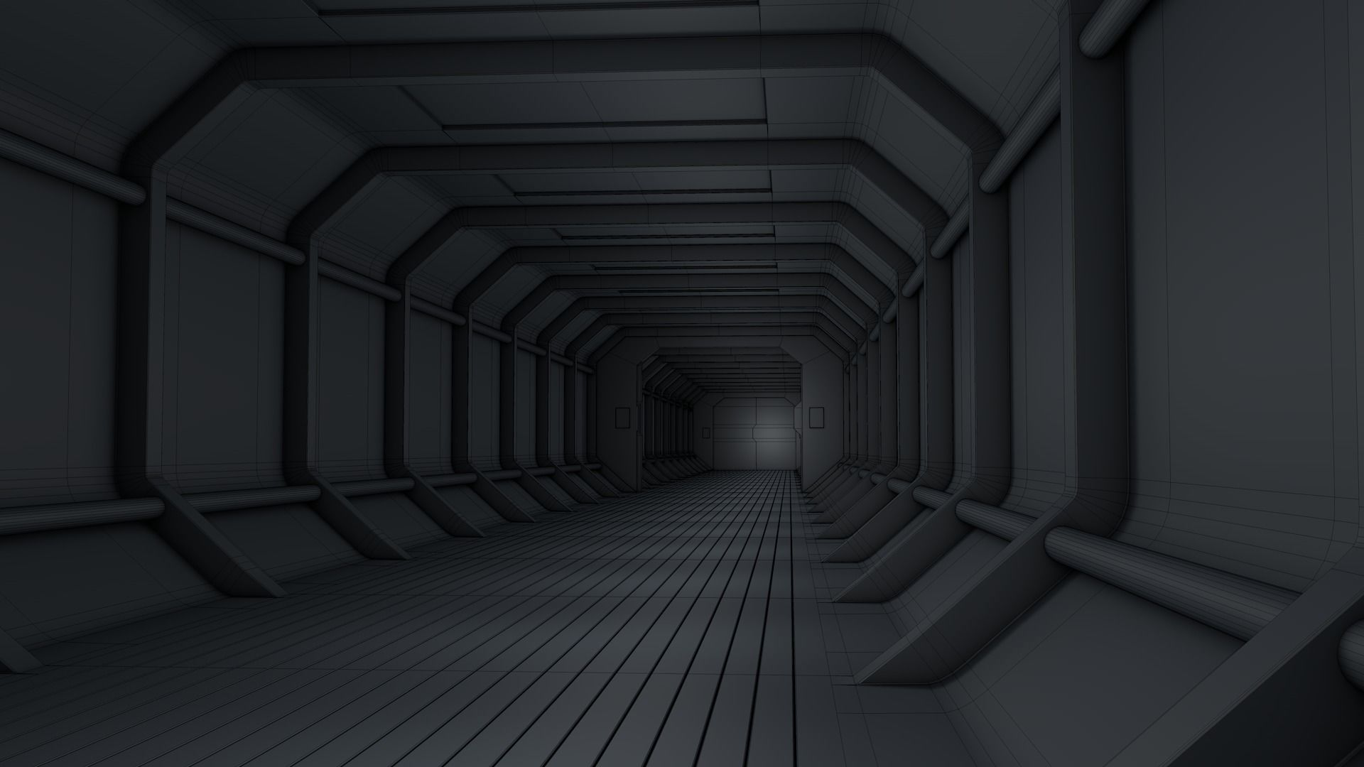 Sci Fi Tunnel 3D model_13