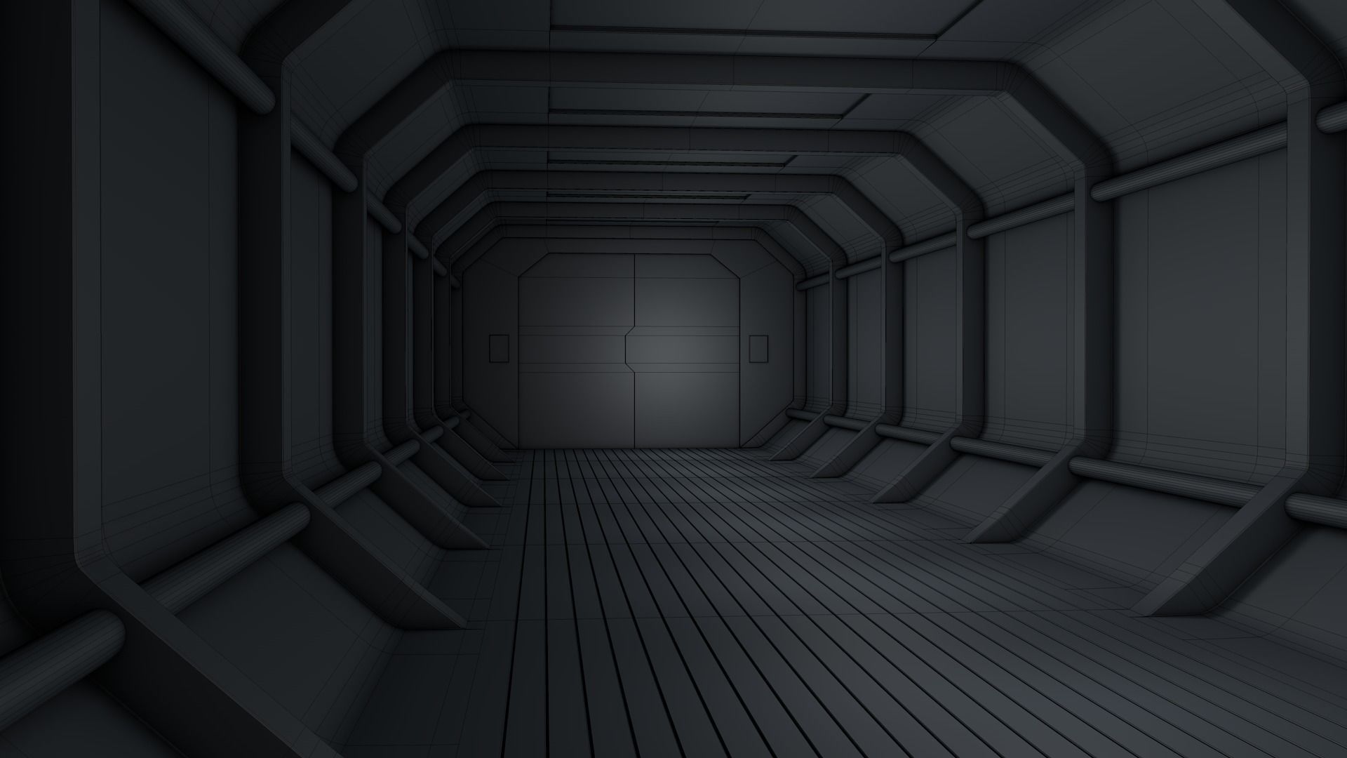 Sci Fi Tunnel 3D model_8