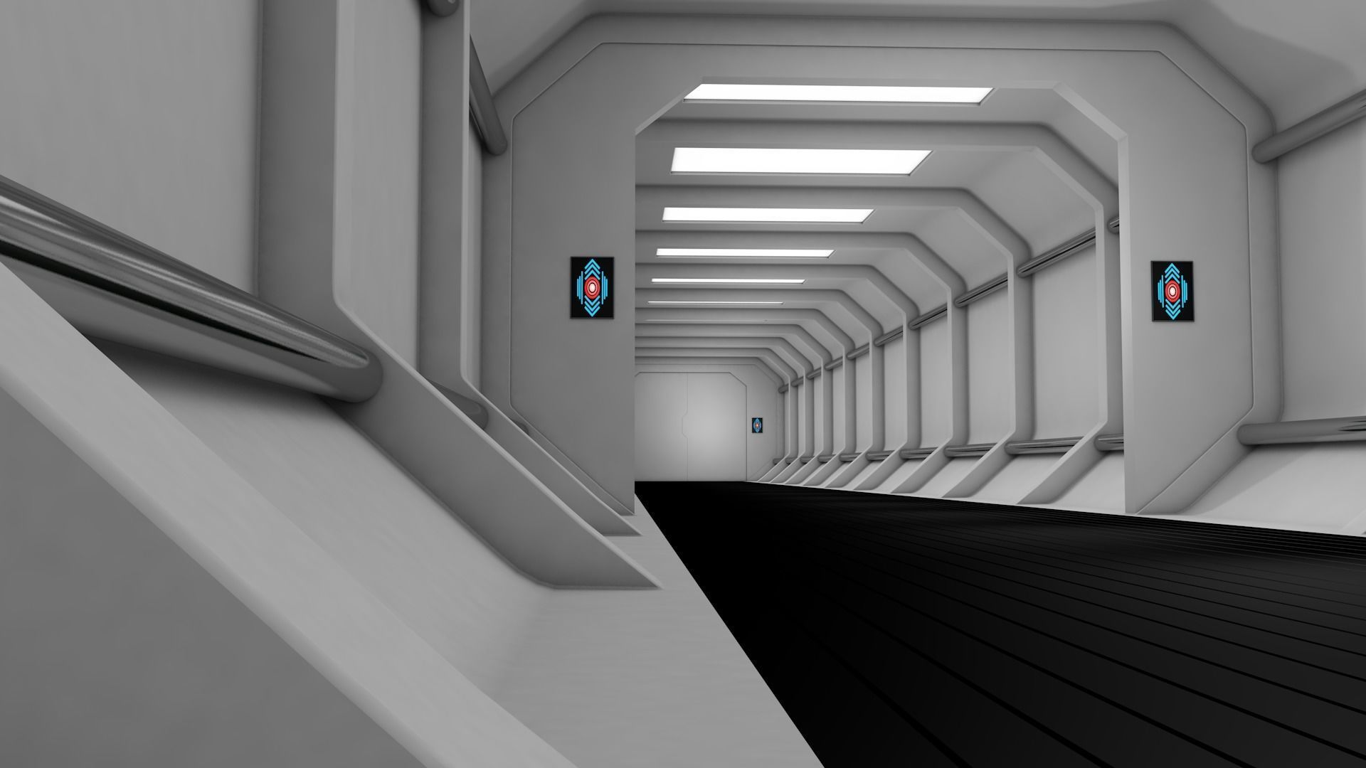 Sci Fi Tunnel 3D model_7