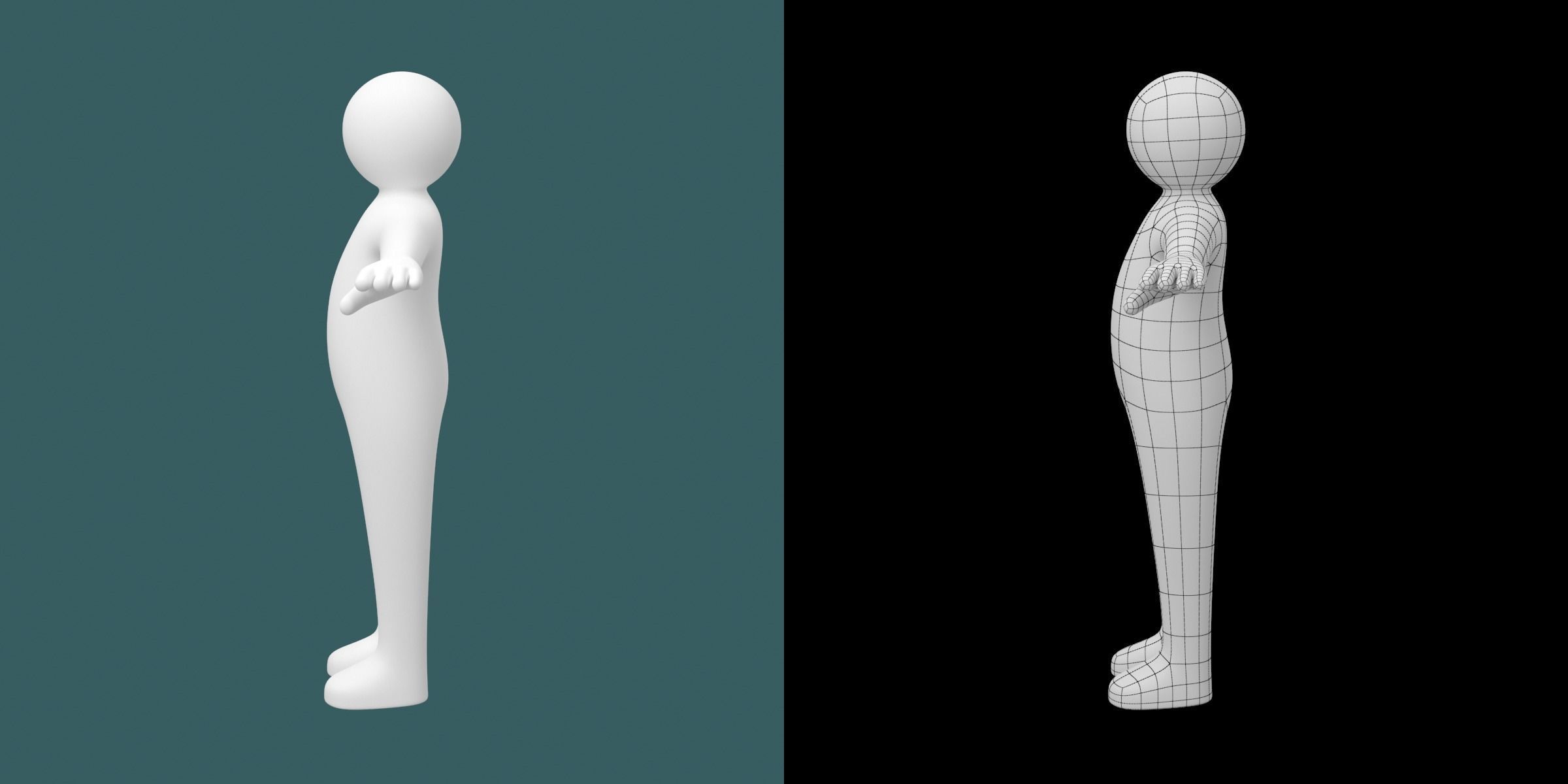 Child Stickman in T-Pose 3D model_8