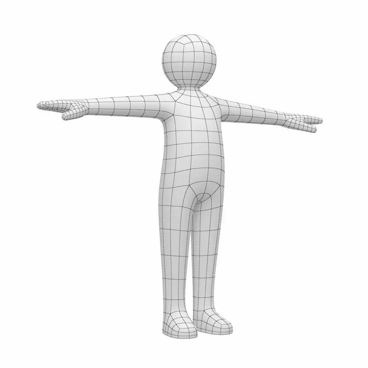 Child Stickman in T-Pose 3D model_0