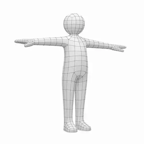 Child Stickman in T-Pose 3D model