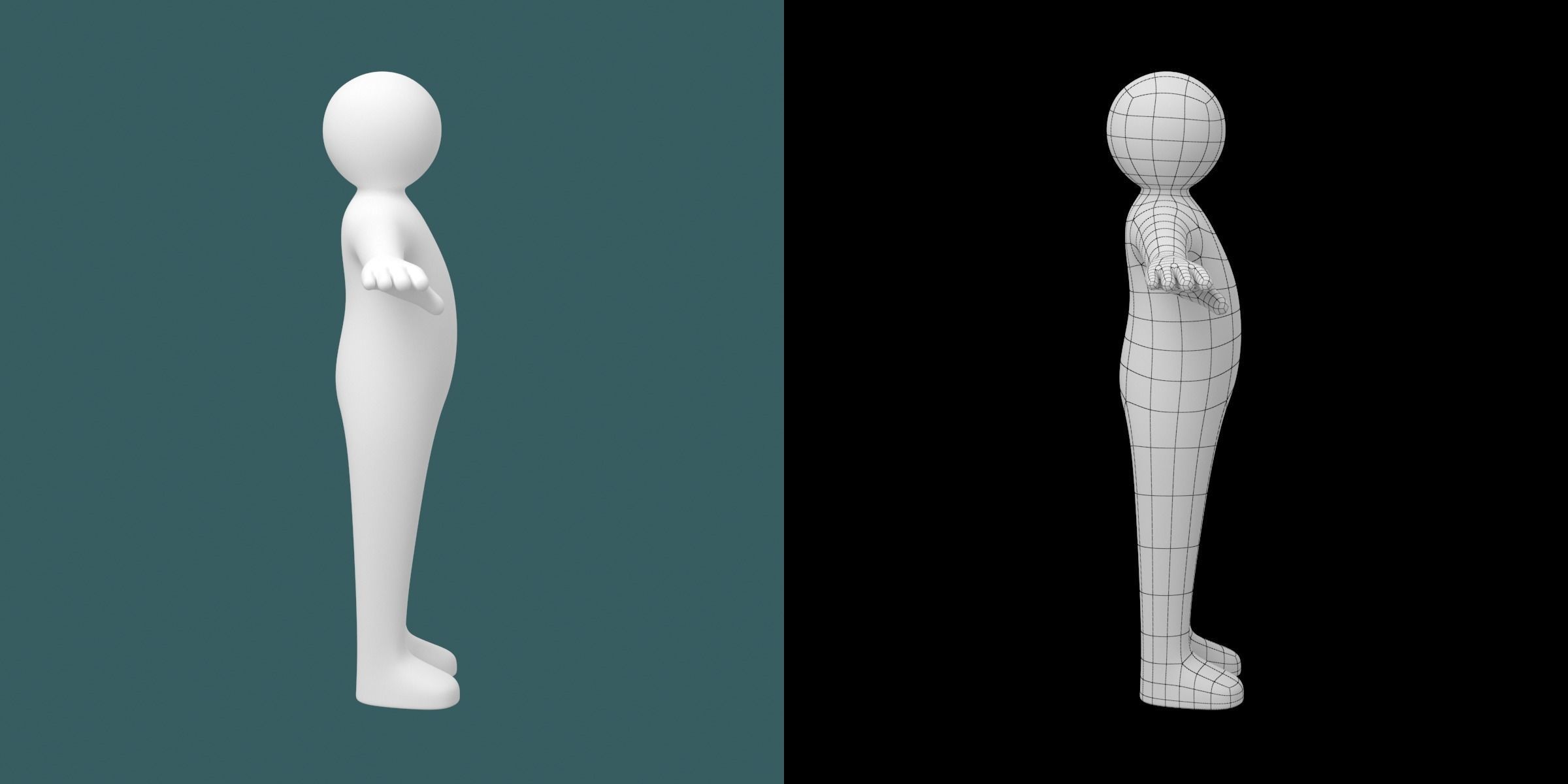 Child Stickman in T-Pose 3D model_4