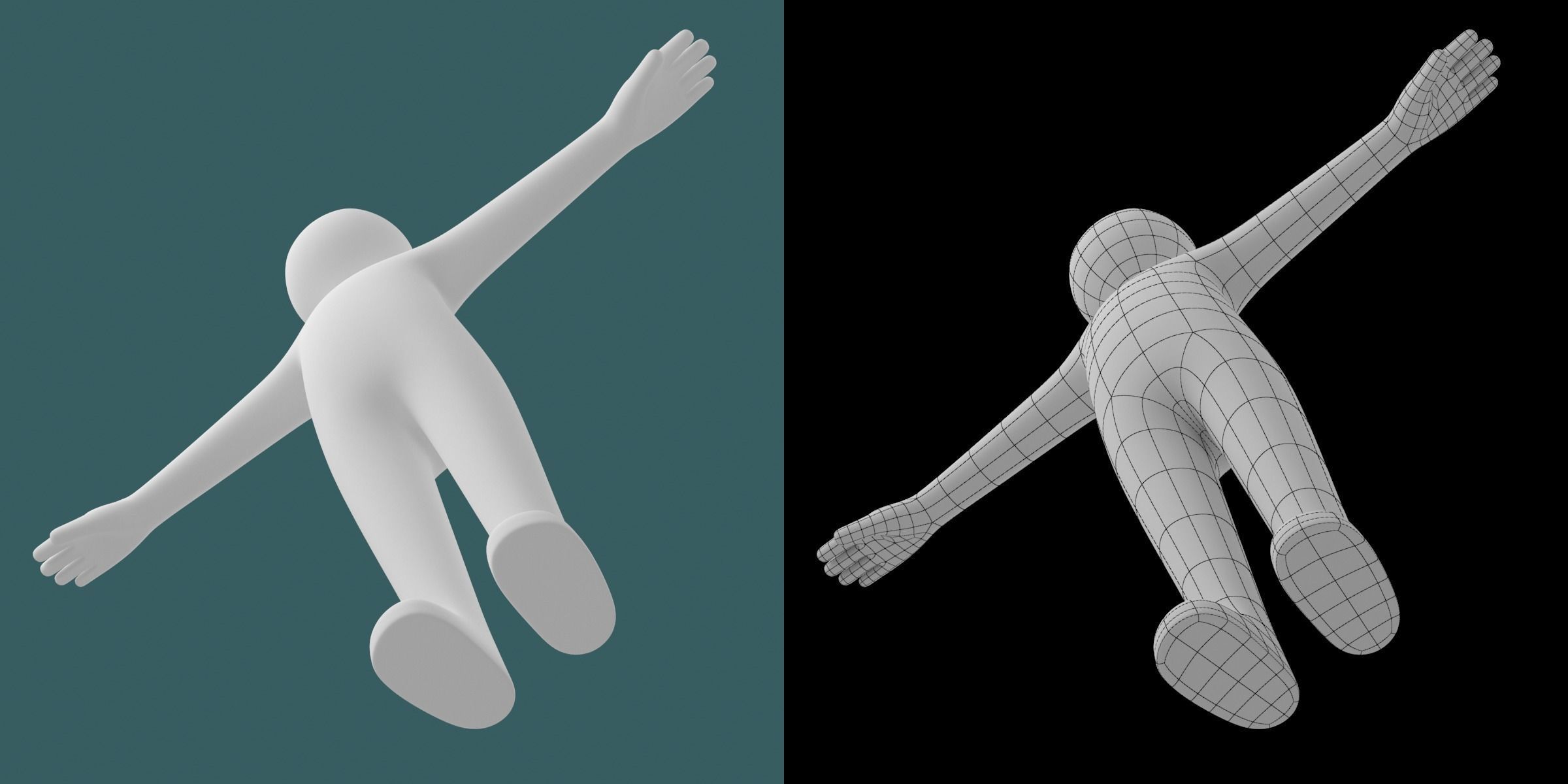 Child Stickman in T-Pose 3D model_12