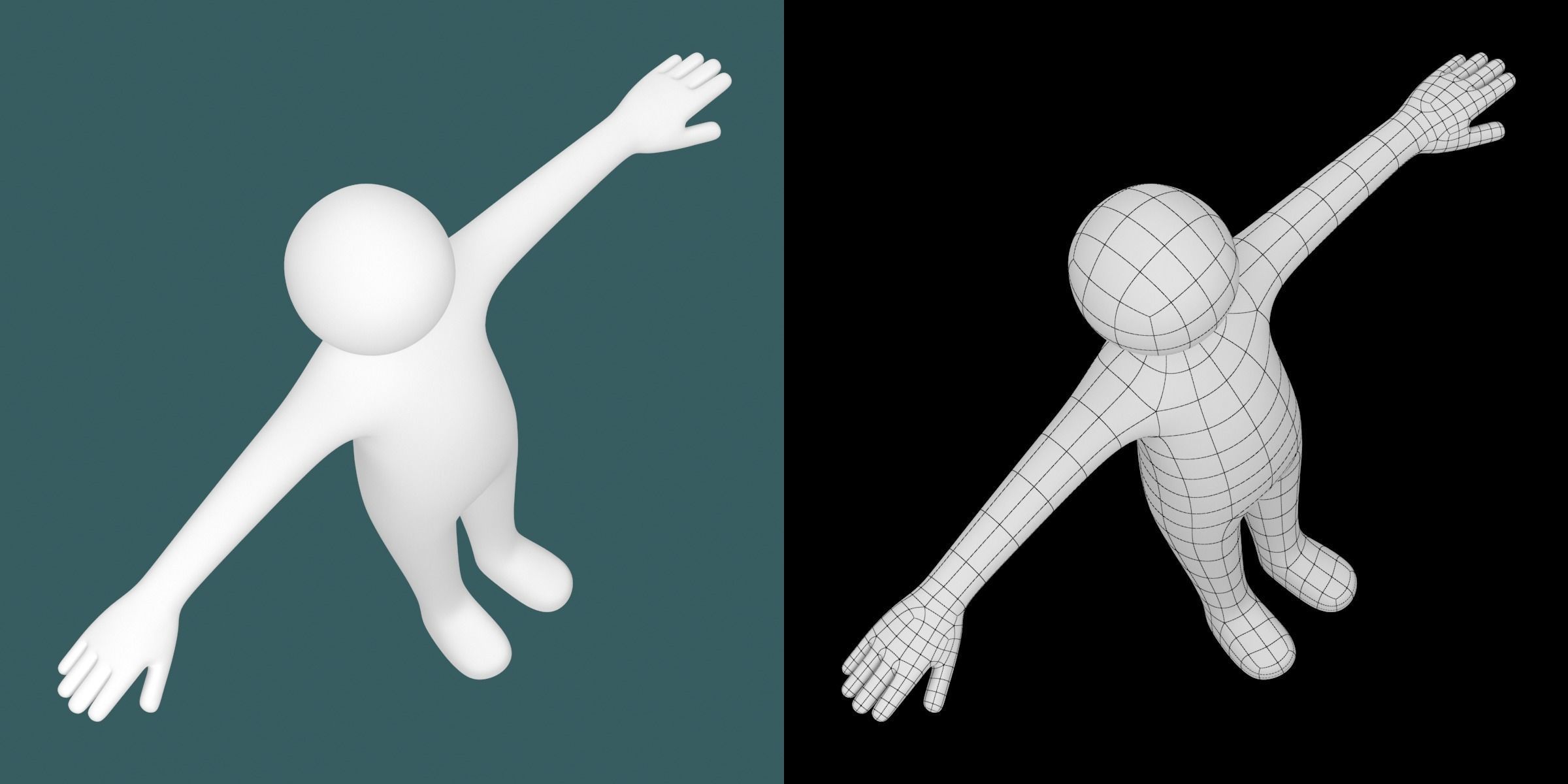 Child Stickman in T-Pose 3D model_11