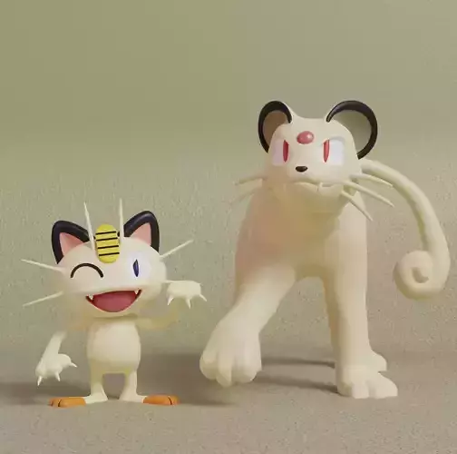 Pokemon - Meowth and Persian with 2 poses