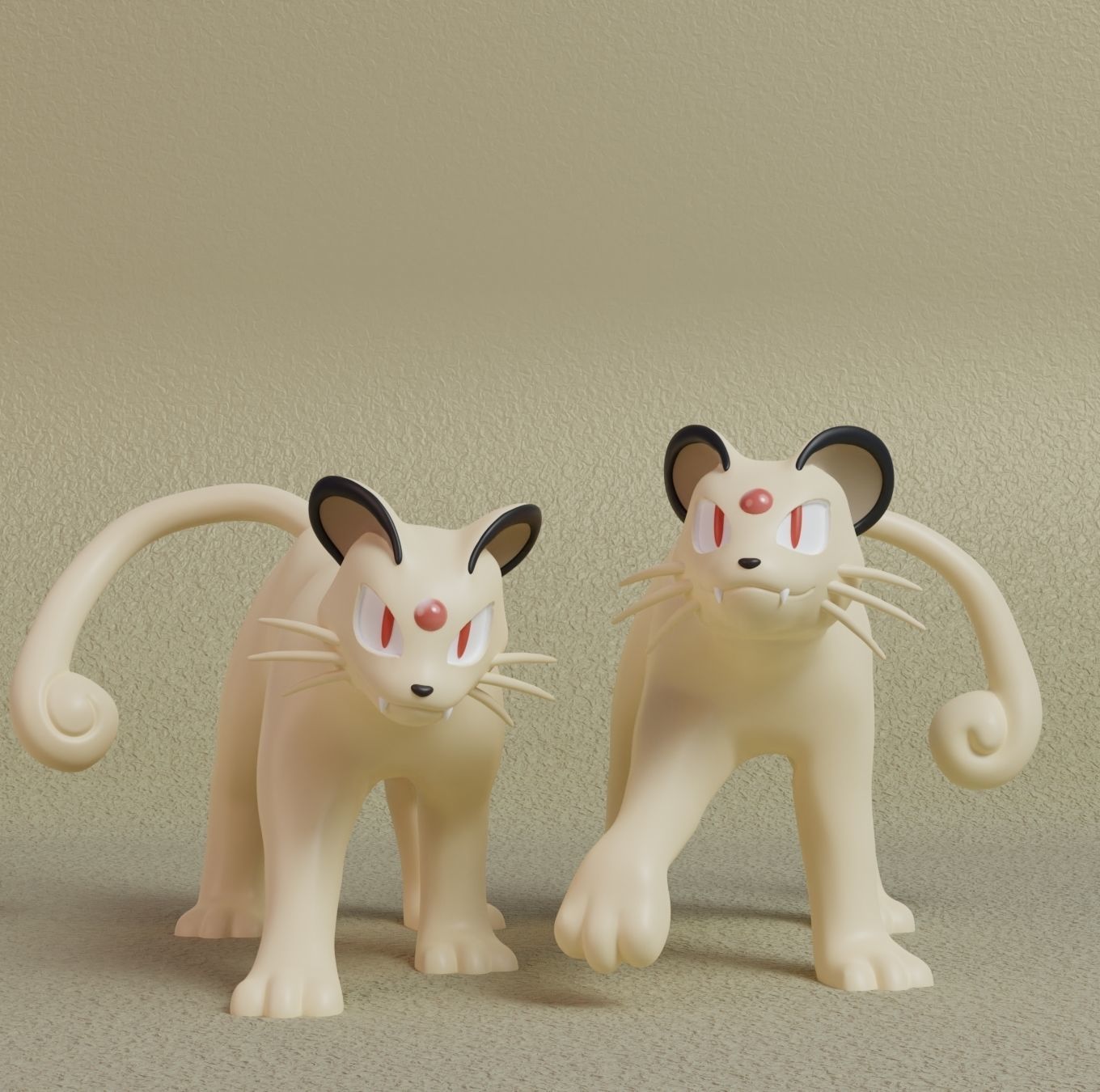 Pokemon - Meowth and Persian with 2 poses 3D print model_6