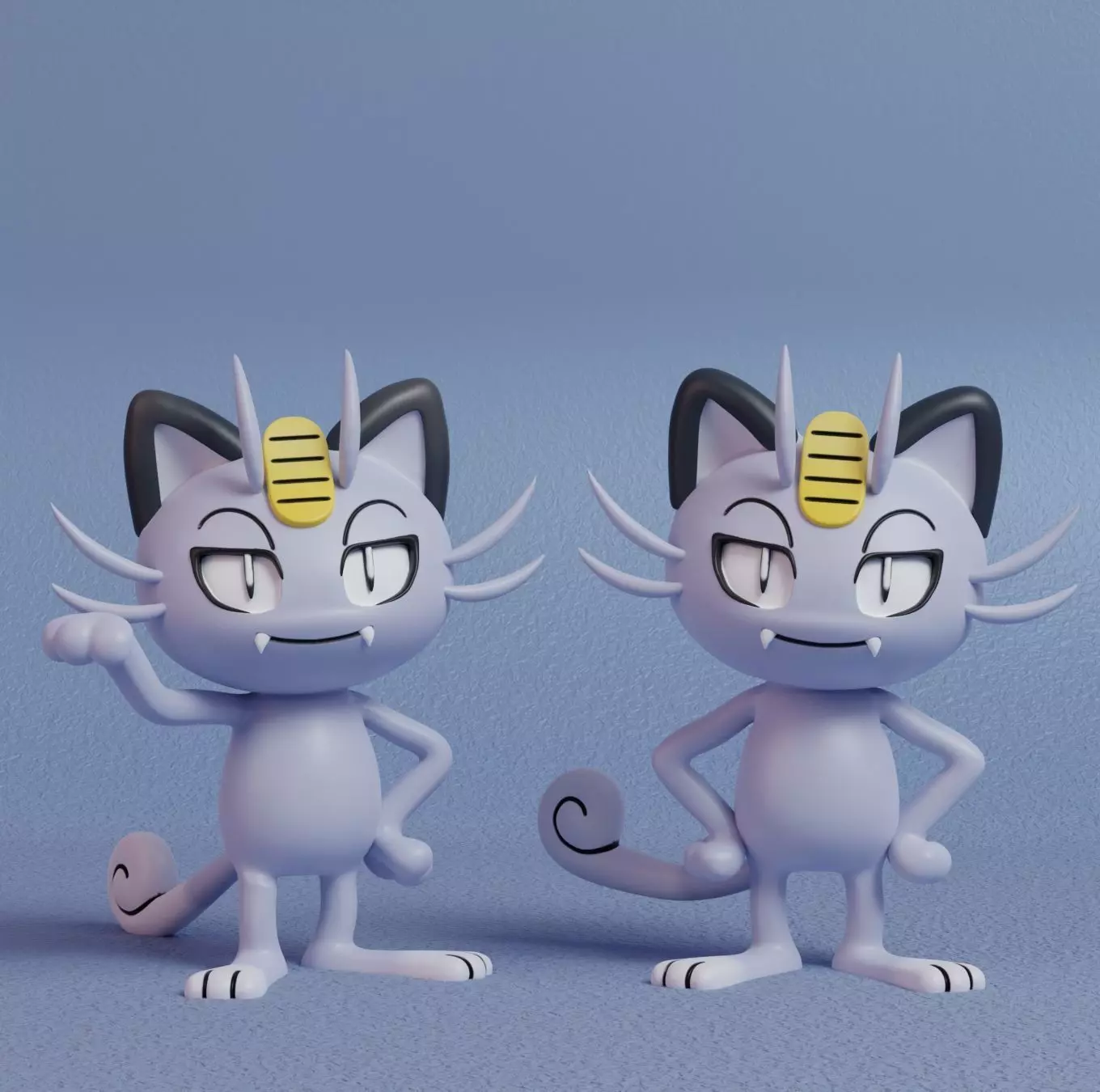 Pokemon - Alolan Meowth with 2 poses 3D print model