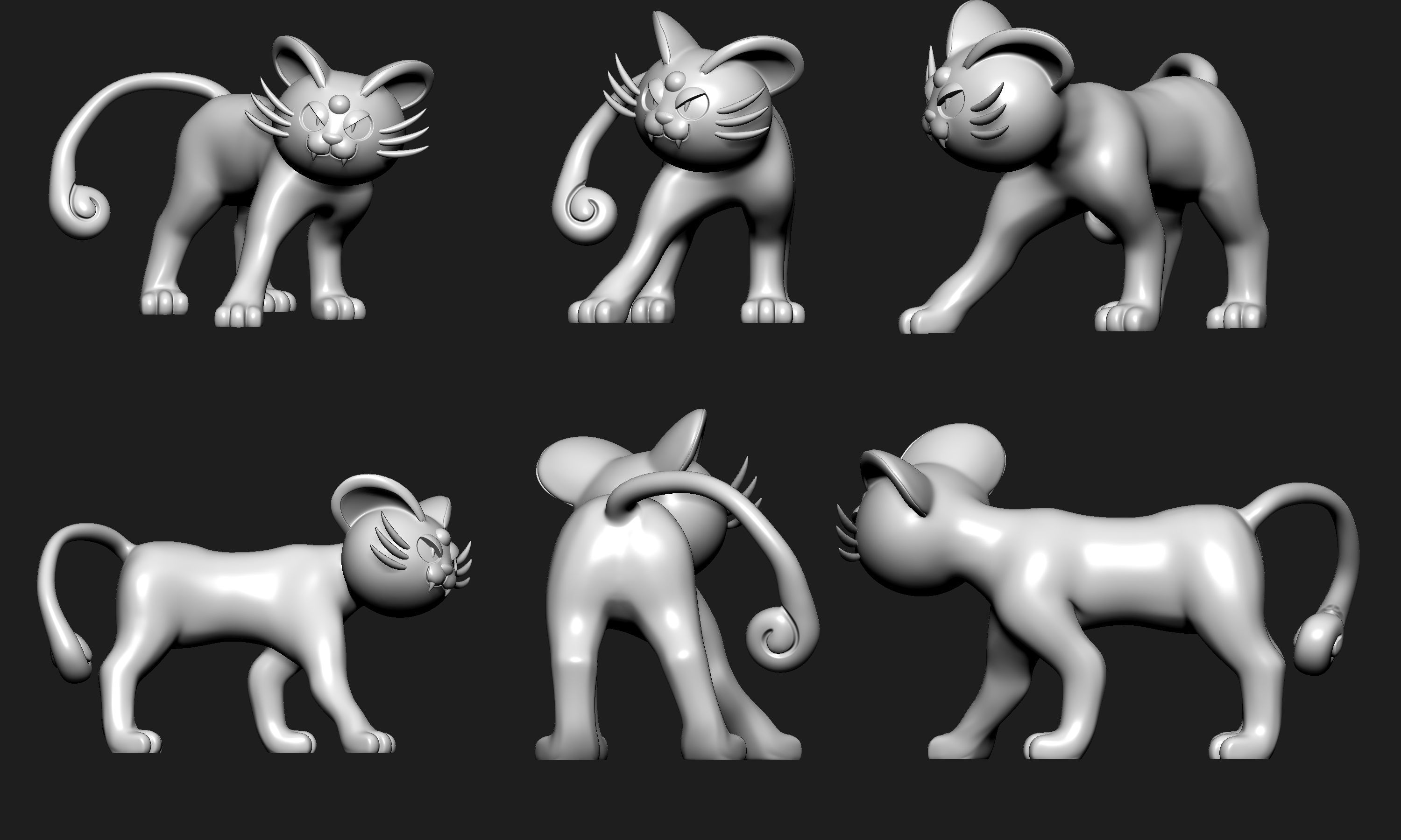 Pokemon - Alolan Persian with 2 poses 3D print model_8